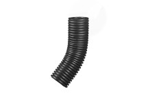 125mm i/d, 145mm o/d x 45deg Black Twinwall Duct Bend P/E