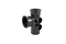 110mm D/S Black Soil Pipe 90deg Bossed Junction