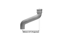 65mm X 305mm Cast Iron Downpipe Offset