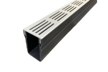 60mm X 1m Threshold Drain Silver