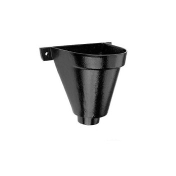 76mm Aluminium Black PPC Round Downpipe Fluted Hopper Head