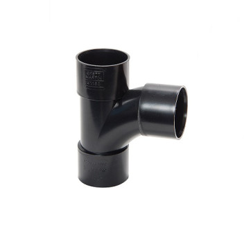 40mm 92.5deg Solvent Weld Swept Tee Black