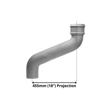 75mm X 450mm Cast Iron Downpipe Offset