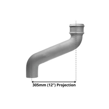 75mm X 305mm Cast Iron Downpipe Offset