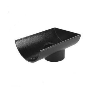 125mm Aluminium Black PPC H/R Spigot Stop End Outlet X 76mm