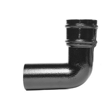 76mm Aluminium Black PPC Round Downpipe Bend 90deg