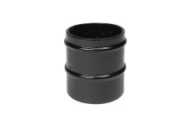 63mm Aluminium Black PPC Round Non Eared Downpipe Socket