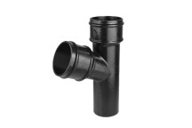 63mm Aluminium Black PPC Round Downpipe Junction 112deg