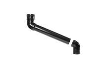 63mm Aluminium Black PPC Round Two Part Offset X 400mm