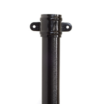 63mm X 2m Aluminium Black PPC Round Eared Downpipe 63mm X 2m Aluminium Black PPC Round Eared Downpipe